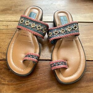 Duck Head Women’s Braided Leather Colorful Boho Sandals Size 8.5